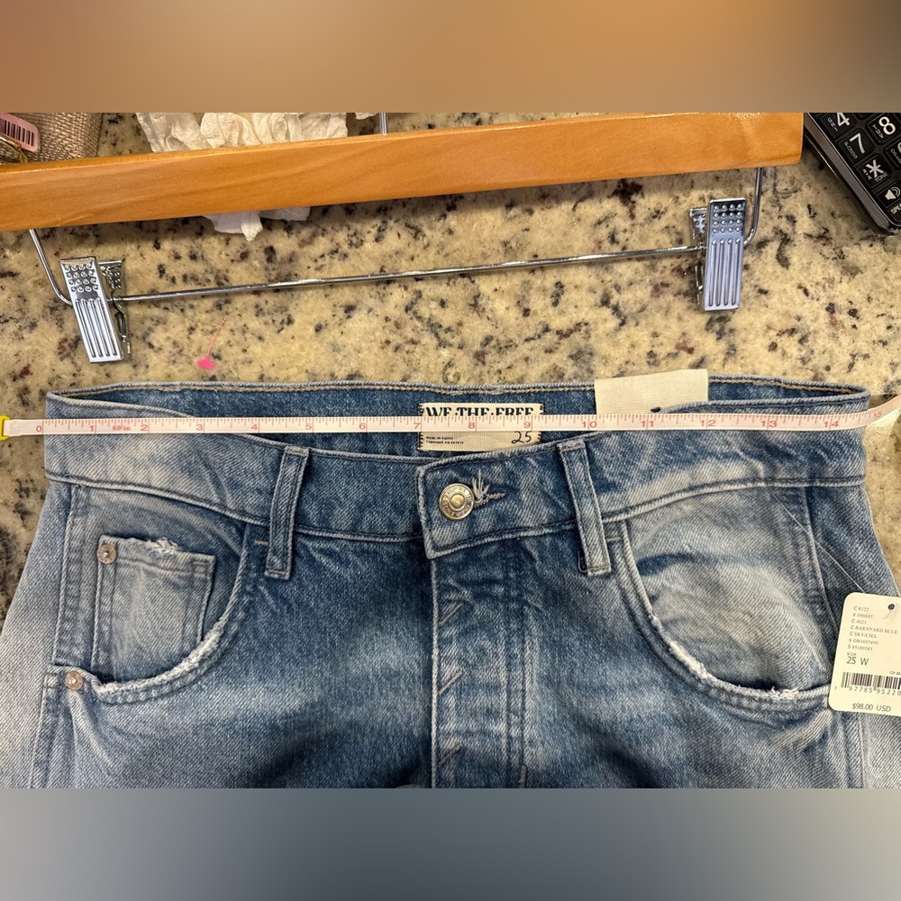 FREE PEOPLE MidRise GOOD LUCK Barrel Jeans NWT - Picture 5 of 5